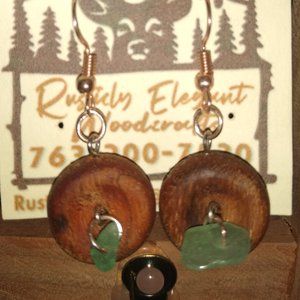 Mahogany and Green Aventurine Earrings